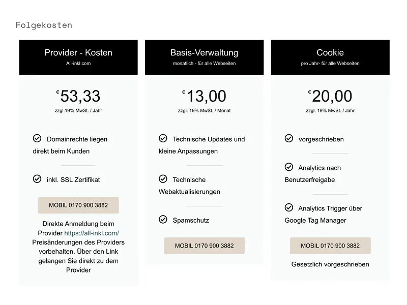 Dera-Medien Web-Folgekosten
